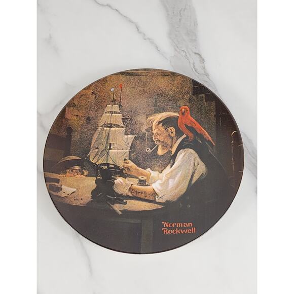 Wall Decor Plate The Ship Builder Year 1980 Fine China 8 1/2" Norman Rockwell - Picture 9 of 13